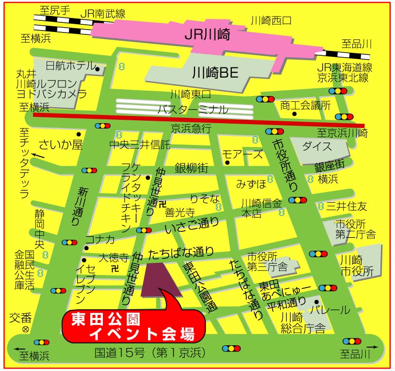 川崎駅東口マップ
